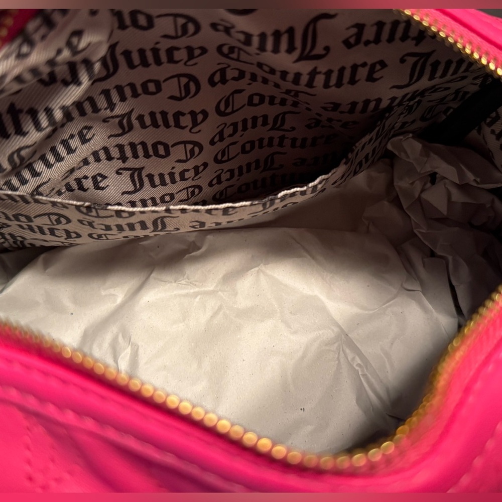 Juicy Couture NWT Beautiful Hot Pink Flash Satchel Quilted Crossbody Bag (P160) - Picture 10 of 11